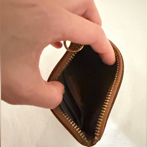 Madewell Brown Leather Zip Card Pouch - Picture 3 of 3